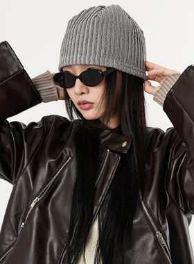 韩国代购Raucohouse Comfy knit short beanie设计师款复古针织帽