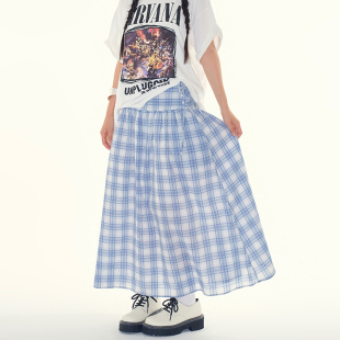 Raucohouse Skirt Siena Long 格子半身长裙百搭 Check 韩国代购