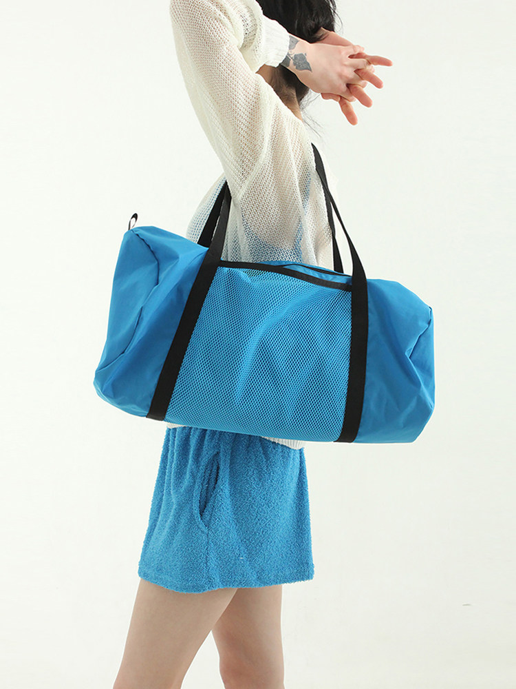 韩国代购23S/S paper mesh duffle bag 夏季网眼单肩包大容量旅行