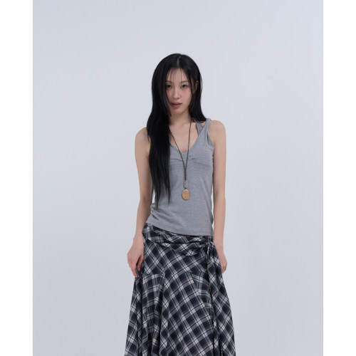 lowear韩代V领吊带背心上衣