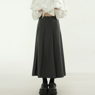 pleated silket long skirt 复古休闲长裙 国内现货24F 设计师款