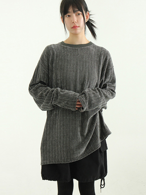 Localmansion韩代竖纹长袖T恤