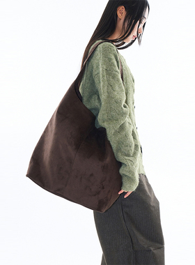 韩国代购Raucohouse Cally big leather tote bag 复古百搭单肩包