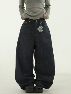 jean 女 back fade indigo non button 牛仔裤 韩国代购 wide 24A