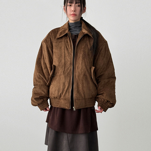 韩国代购26A/W paded suede jumper (unisex) 设计师夹棉麂皮夹克