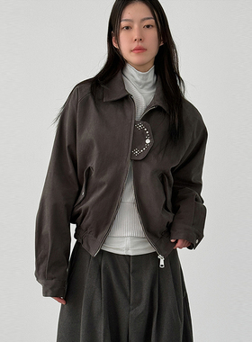 韩国代购25F/W rivet cotton blouson 设计师款铆钉装饰夹克外套