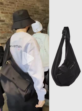 马嘉祺同款韩国代购Raucohouse Wearable zipper cross bag斜挎包