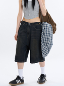 Jude pants strap 韩代Raucohouse bermuda denim 复古牛仔半腿裤