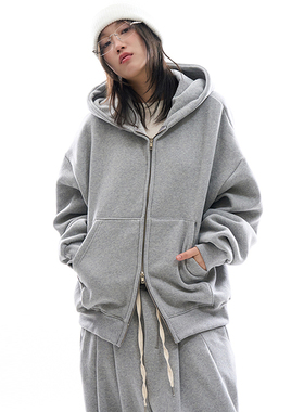 韩代Raucohouse Terry brushed overfit zip-up hoodie 连帽卫衣