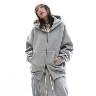 overfit brushed zip 连帽卫衣 韩代Raucohouse hoodie Terry
