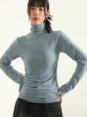 国内现货！23F/W shirring pola tee 高领打底长袖T恤衫时尚百搭