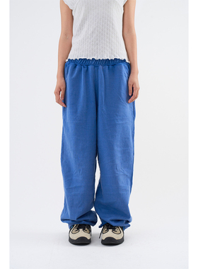 Raucohouse韩代 Cut-off washed sweatpants 水洗松紧腰卫裤宽松