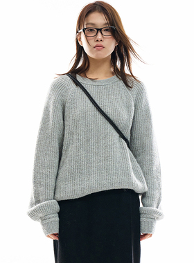 韩国代购Raucohouse Coty alpaca wool blend knit长袖宽松针织衫