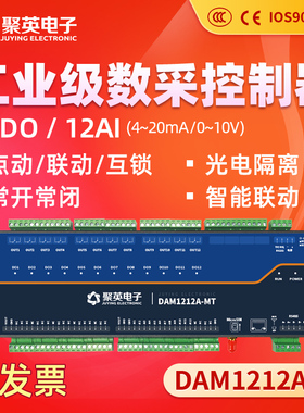 DAM1212A-MT 12路继电器控制io模拟量采集模块远程智能水泵电机灯