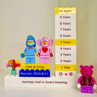 兼容乐高积木人仔情侣情人节父亲母亲节教师节生日纪念日礼物定制