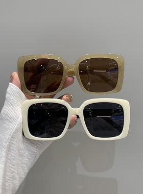 开车白色紫外线大脸墨镜防晒时髦