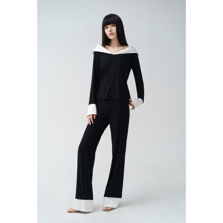 SILKY MIRACLE居家SNOWFALL系列莫奈儿舒适真丝水晶睡衣女款套装