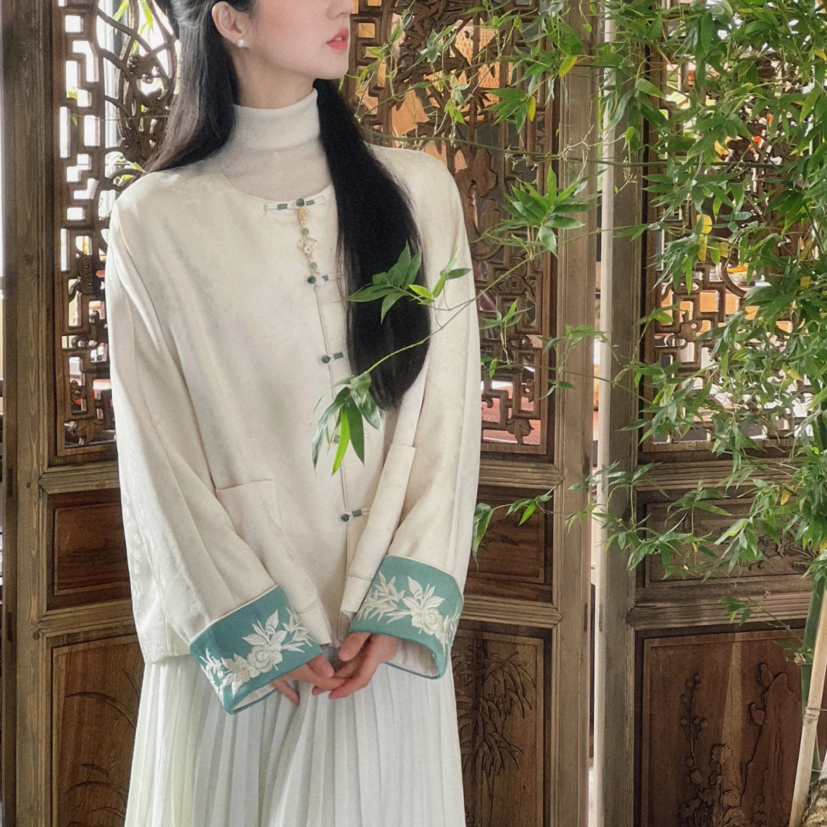 暮亭雪新中式盘扣棉服女冬季气质棉衣早春外套薄款休闲百搭通勤风