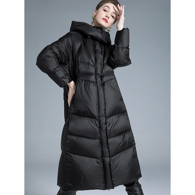 欧洲站加厚高端白鸭绒新款冬季羽绒服女长款宽松显瘦过膝外套女士