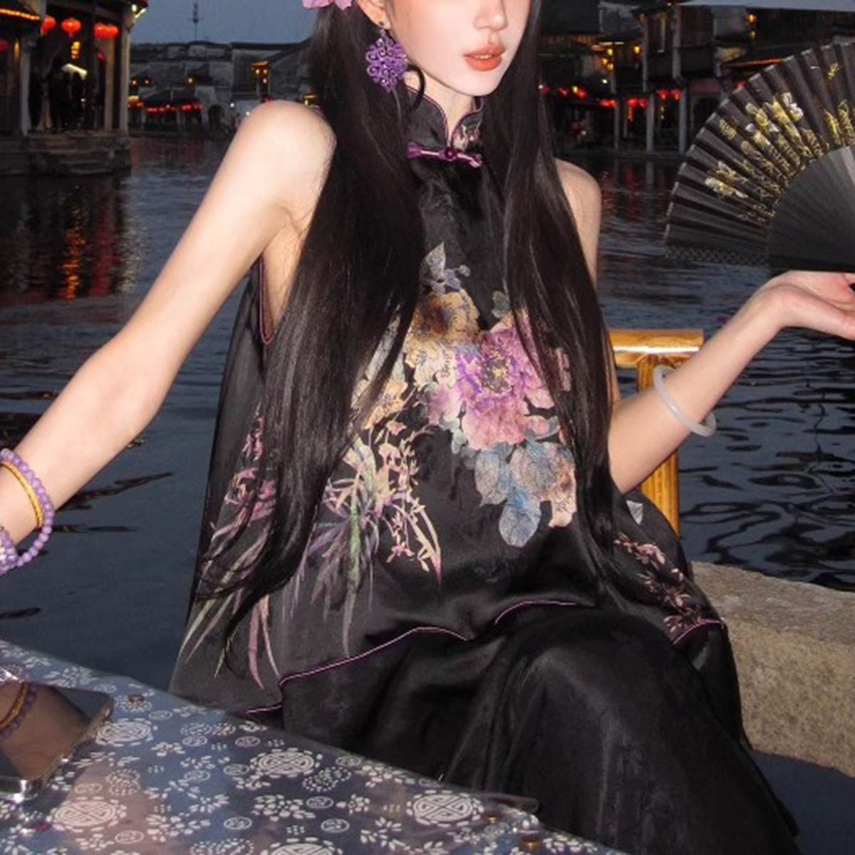 墨韵丹华国风新中式夏季人丝套装