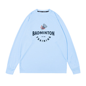 男女羽毛球t训练服跑步健身宽松T恤 网眼透气吸湿秋季 美式 速干长袖