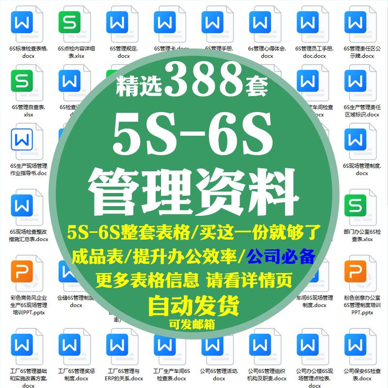 新5s6s管理资料标准培训检查点检评分考核制度规定公司车间办公司