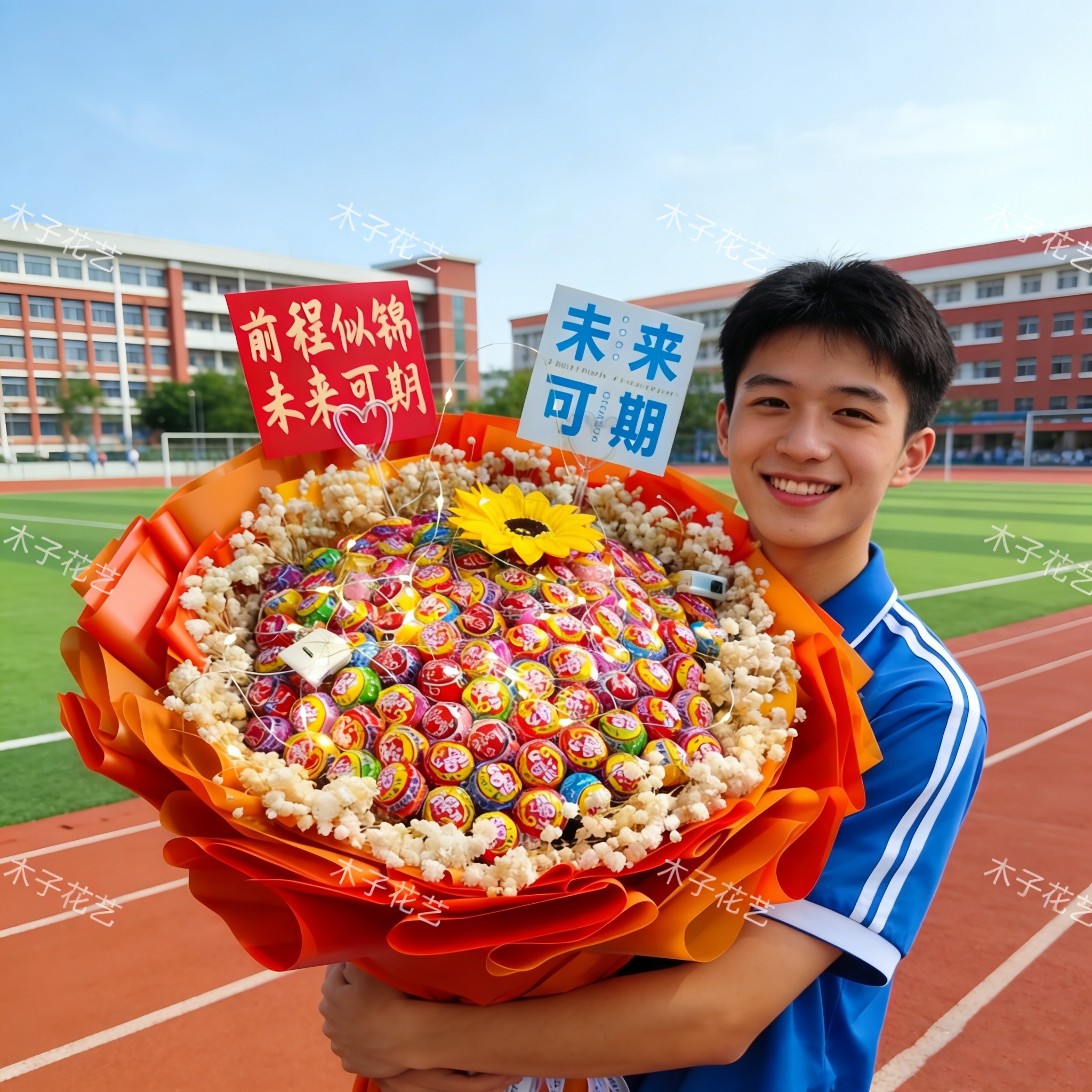 99棒棒糖花束成品创意生日礼物糖果零食花束毕业成年礼物向日葵花