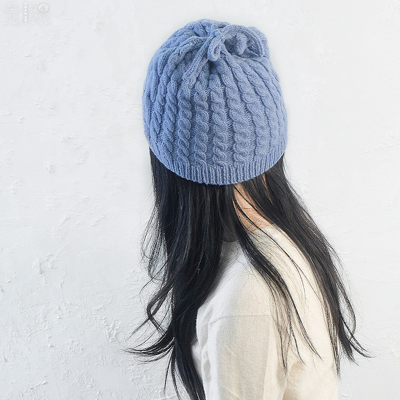 元织 望冬日麻花帽子编织材料包棒针DIY保暖秋冬成人儿童编织