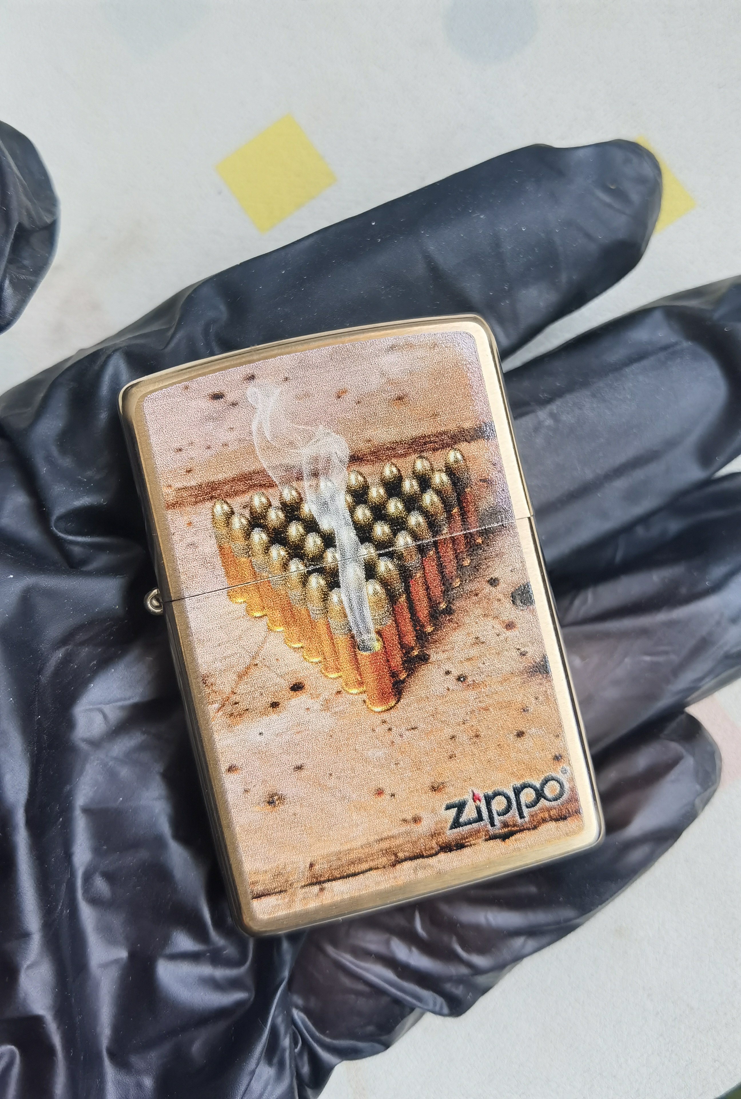 正品zippo在册美版打火机消失的弹头男士正品礼品铜机铜机拉丝