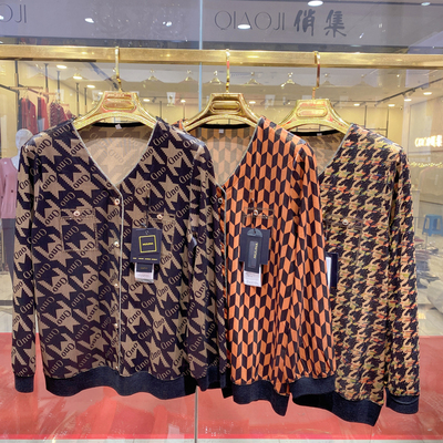 慕莲中老年妈妈春秋气质洋气减龄女装中老年人碎花针织上衣22007