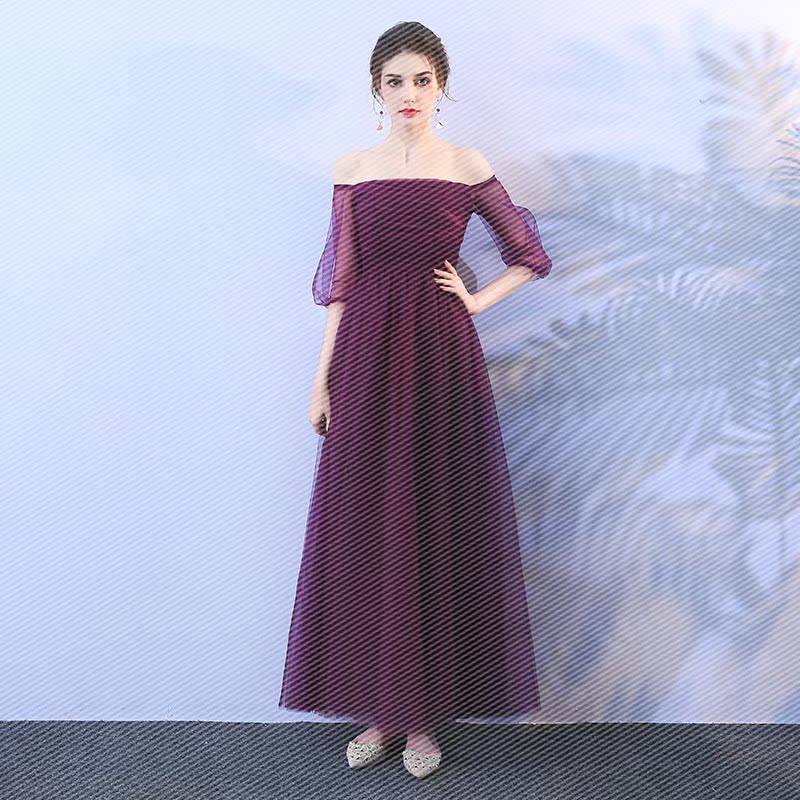 伴娘服女新款葡萄紫色长款修身显瘦姐妹团婚礼主持人晚礼服包邮|ruв категории Женская одежда, Cвадебные платья, платье/вечернее платье - от Buy2taobao.com для оказания профессиональной услуги покупки агента Taobao