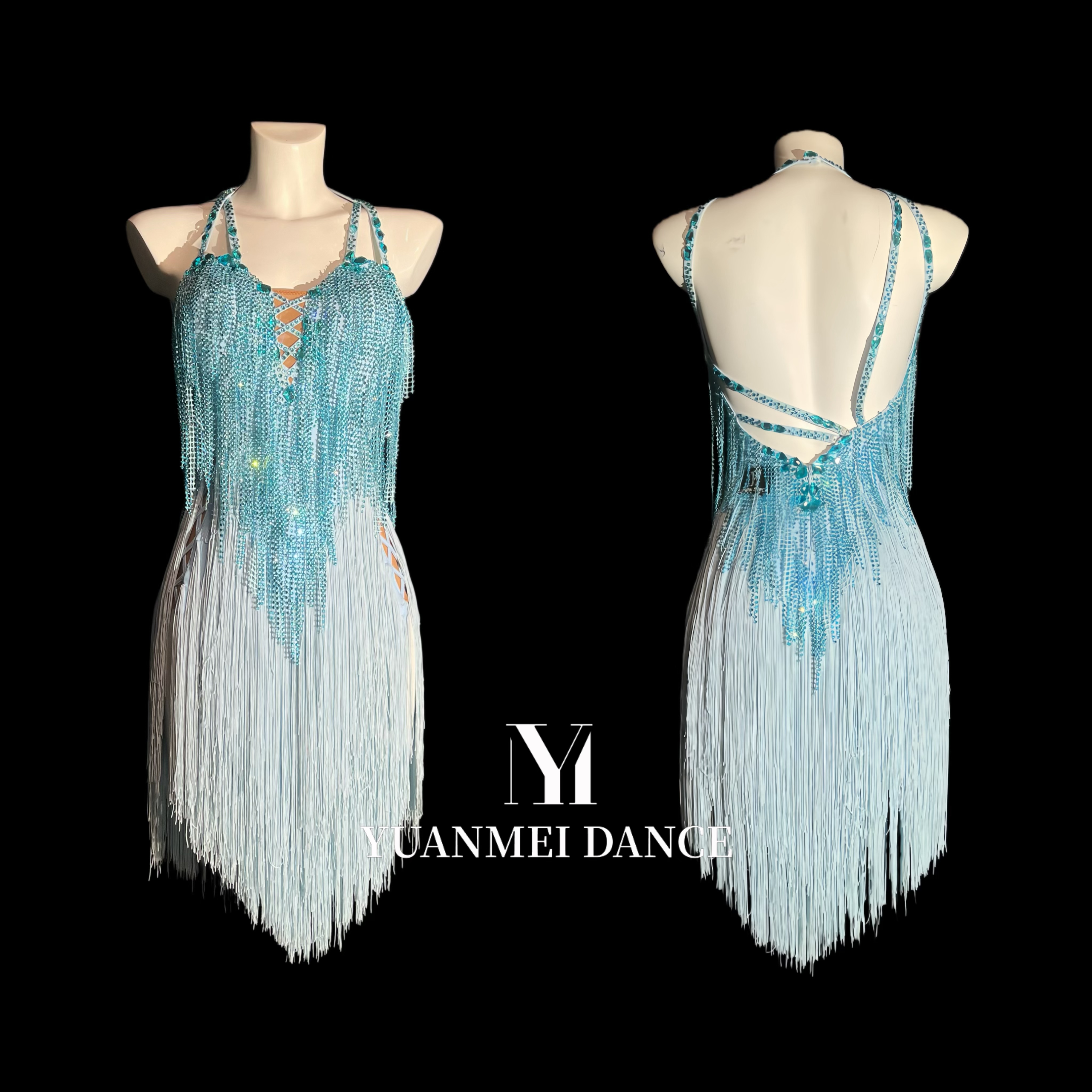 新款成人黑池表演流苏拉丁服定制