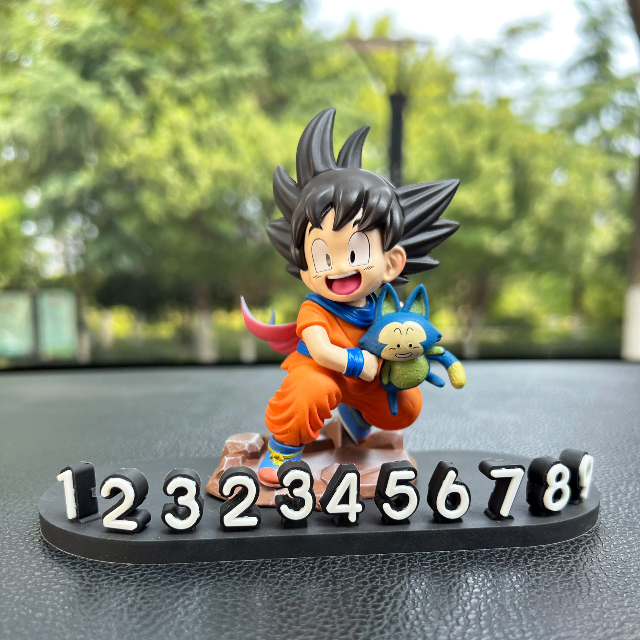 创意悟空停车号码牌汽车摆件七龙珠场景手办模型工位电脑桌装饰品