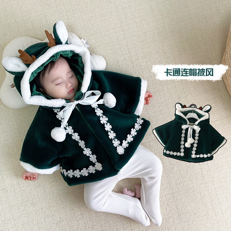 原创设计冬季新生婴儿毛毛衣外套