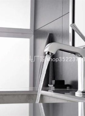 镀铬卫生间龙头台下盆单孔欧式洗手盆单柄双控冷热龙头30584实拍