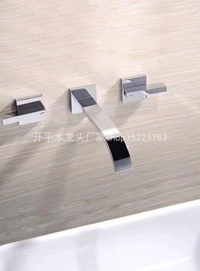 双把连体入墙龙头全铜墙出水龙头暗装面盆龙头方形暗装30629实拍