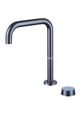 枪灰色浴室柜双孔七字转动管面盆单把混水阀分体两件套30566实拍