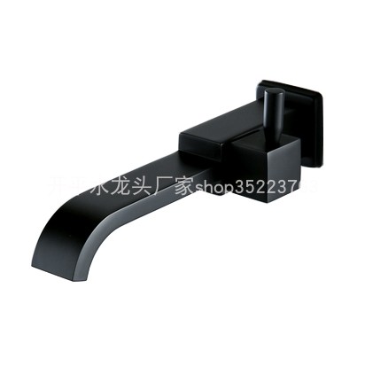 黑色墙出水龙头拖布池快开单冷方形侧把快开水嘴拖把池7493实拍