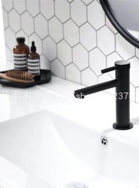 黄铜亚黑面盆龙头台下盆冷热陶瓷阀芯单孔单把洗脸盆30083实拍