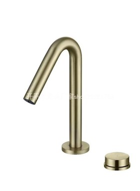 拉丝金浴室柜双孔转动管面盆单把混水阀两件套分体龙头30564实拍