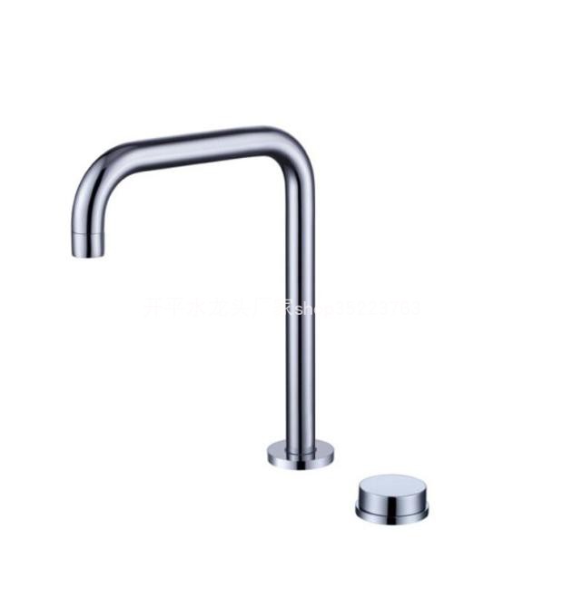 双孔七字管转动嘴面盆单把混水阀两件套分体台盆水龙头30557实拍