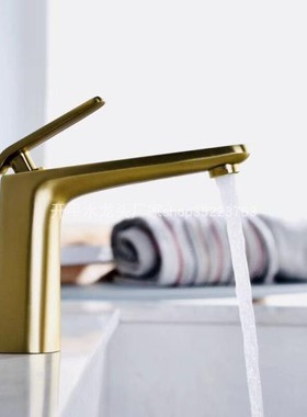 拉丝金面盆龙头台下盆冷热龙头单孔单把浴室柜冷热龙头30484实拍