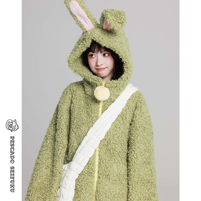 甜美可爱毛毛外套女春秋小个子