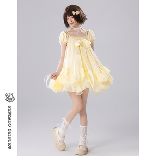 女夏小个子裙子两件套 巨好看奶黄色连衣裙套装 甜鱼少盐 糖豆奶昔