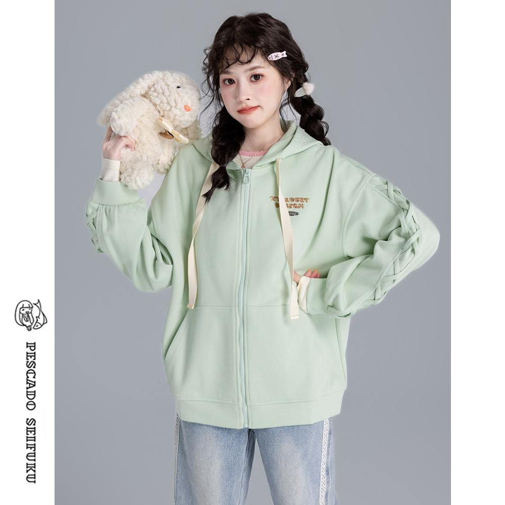 学院风甜美卫衣外套女小个子