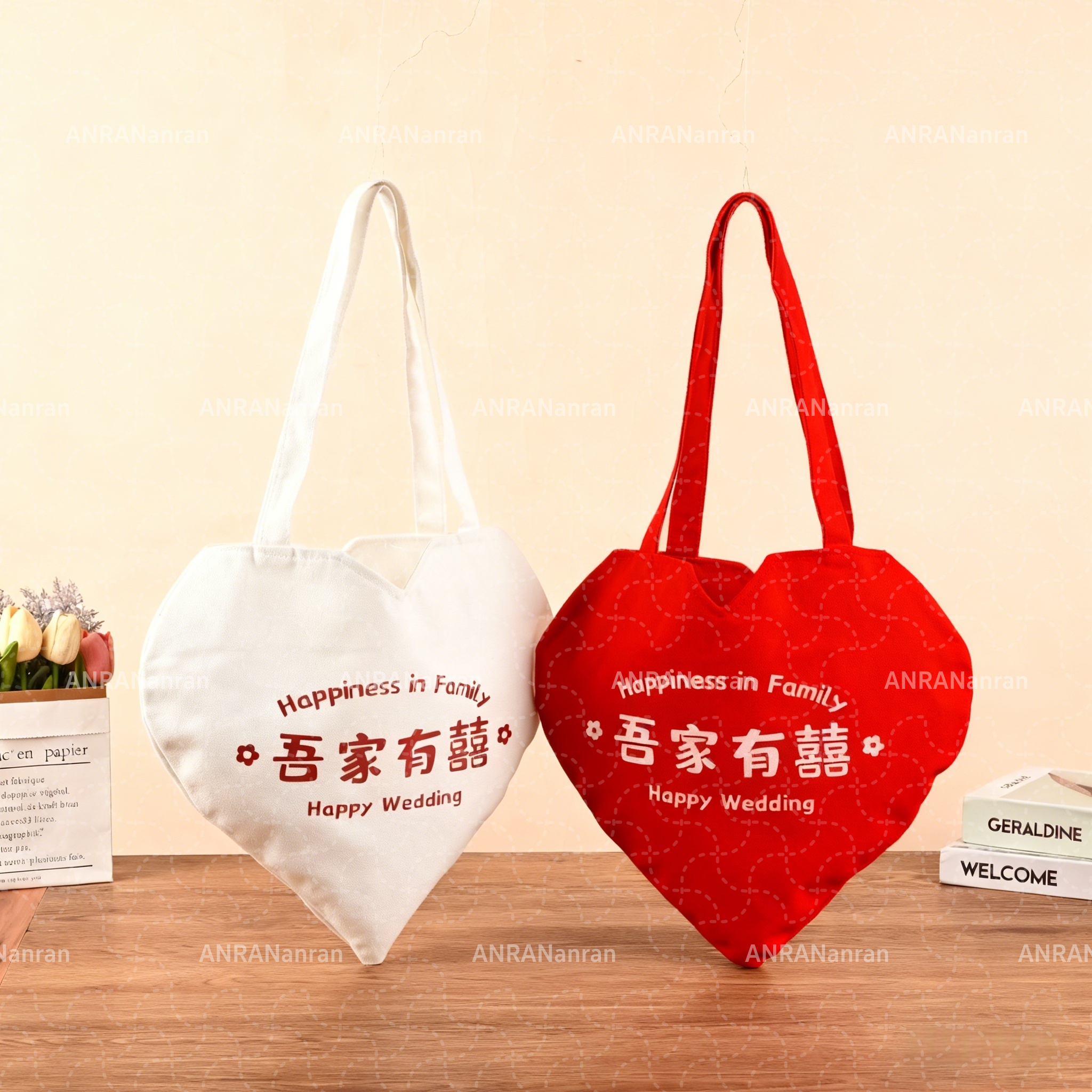 结婚备婚伴手礼爱心帆布袋