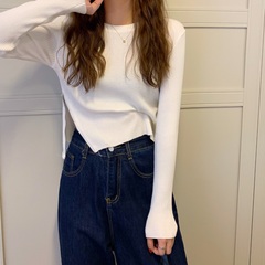 New design zipper knitted T-shirt with real shooting and real price