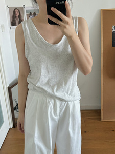 LAB YOU 2024夏季新款显瘦百搭款背心女内搭外穿遮副乳舒适慵懒风