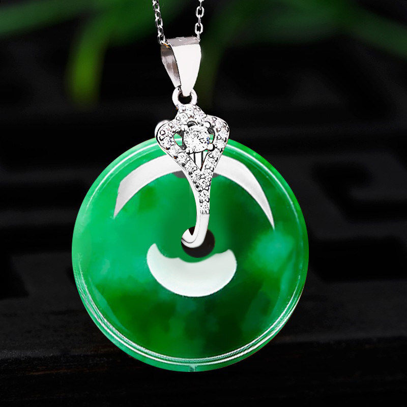 DIY配件扣子S925纯银扣银夹扣翡翠玉石蜜蜡平安石项坠扣吊坠扣女