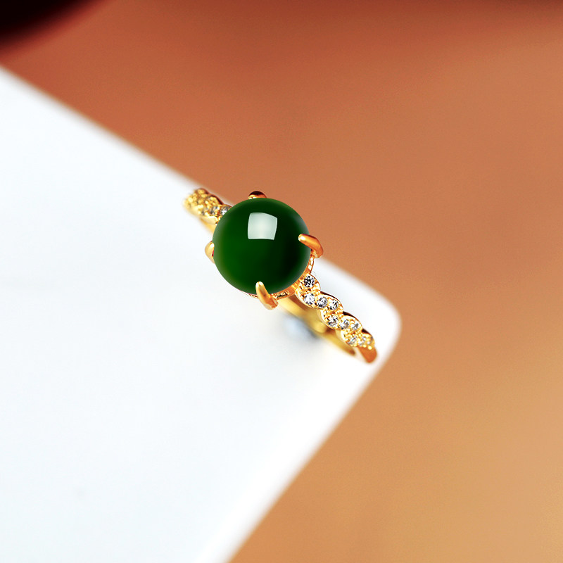 S925纯银戒指空托女镶嵌玉石戒托